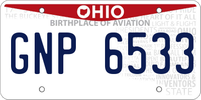 OH license plate GNP6533