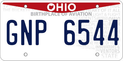 OH license plate GNP6544
