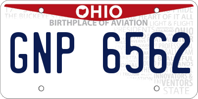 OH license plate GNP6562