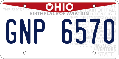 OH license plate GNP6570
