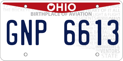 OH license plate GNP6613