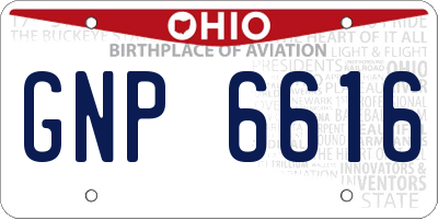 OH license plate GNP6616