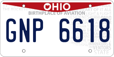 OH license plate GNP6618