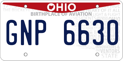 OH license plate GNP6630