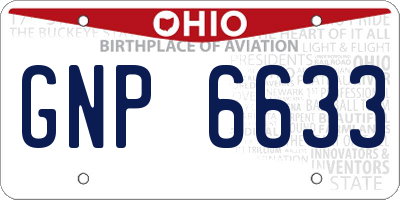 OH license plate GNP6633