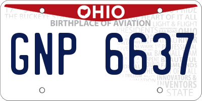 OH license plate GNP6637