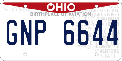 OH license plate GNP6644