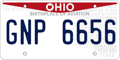 OH license plate GNP6656