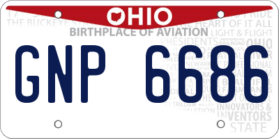 OH license plate GNP6686