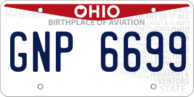 OH license plate GNP6699