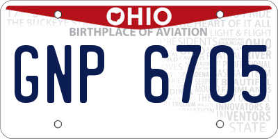 OH license plate GNP6705