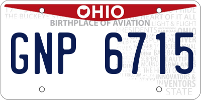 OH license plate GNP6715