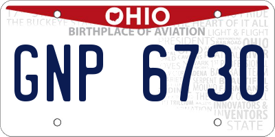 OH license plate GNP6730
