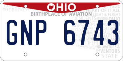 OH license plate GNP6743