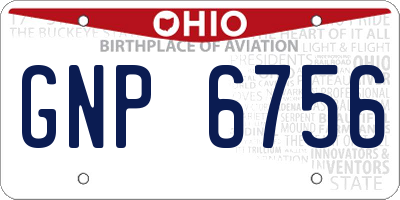 OH license plate GNP6756