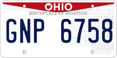 OH license plate GNP6758
