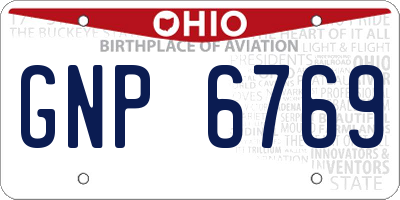 OH license plate GNP6769