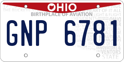 OH license plate GNP6781