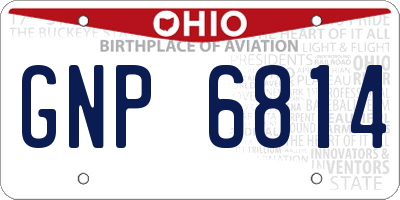 OH license plate GNP6814