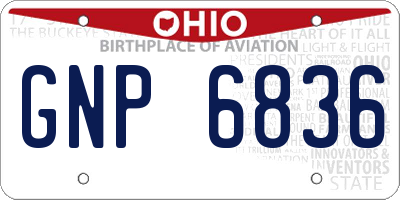 OH license plate GNP6836