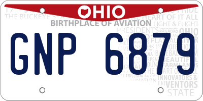 OH license plate GNP6879