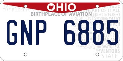 OH license plate GNP6885