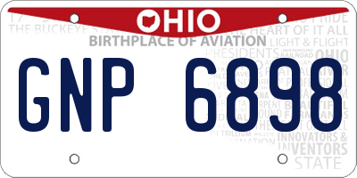 OH license plate GNP6898