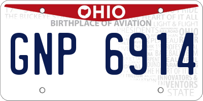 OH license plate GNP6914