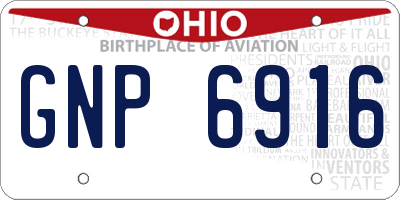 OH license plate GNP6916