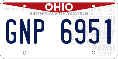 OH license plate GNP6951