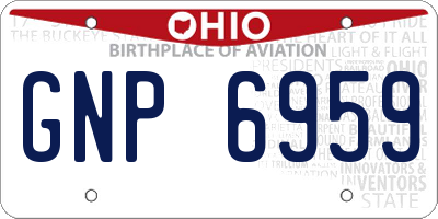 OH license plate GNP6959