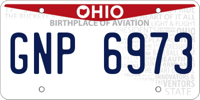 OH license plate GNP6973