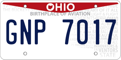 OH license plate GNP7017
