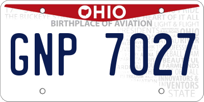 OH license plate GNP7027