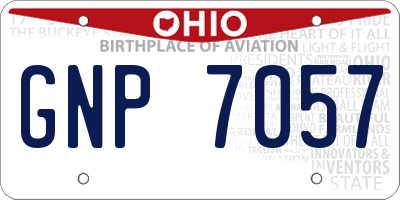 OH license plate GNP7057