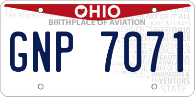 OH license plate GNP7071