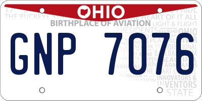 OH license plate GNP7076