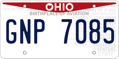 OH license plate GNP7085