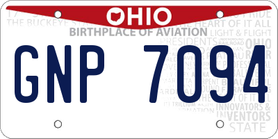 OH license plate GNP7094