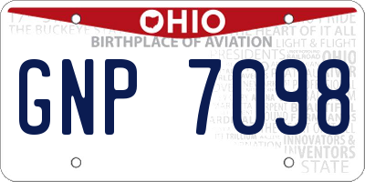 OH license plate GNP7098