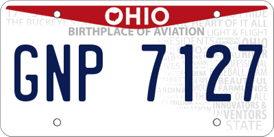 OH license plate GNP7127