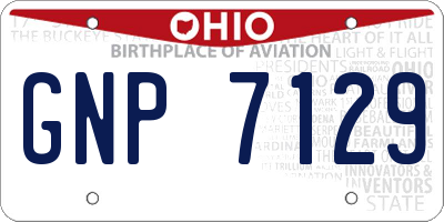 OH license plate GNP7129