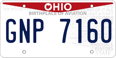 OH license plate GNP7160