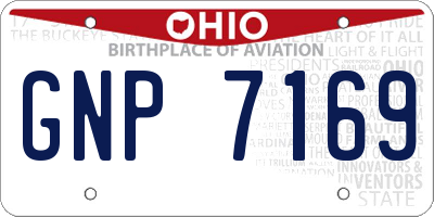 OH license plate GNP7169