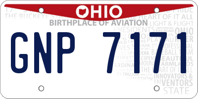 OH license plate GNP7171