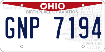 OH license plate GNP7194