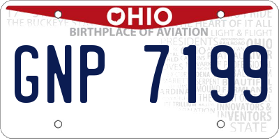 OH license plate GNP7199