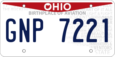 OH license plate GNP7221