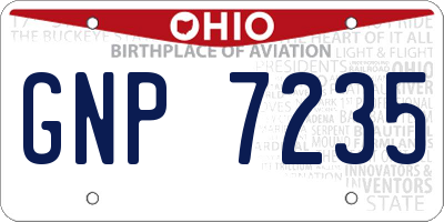 OH license plate GNP7235