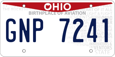 OH license plate GNP7241